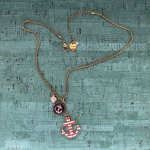 Betsey Johnson Anchor Necklace with Earrings